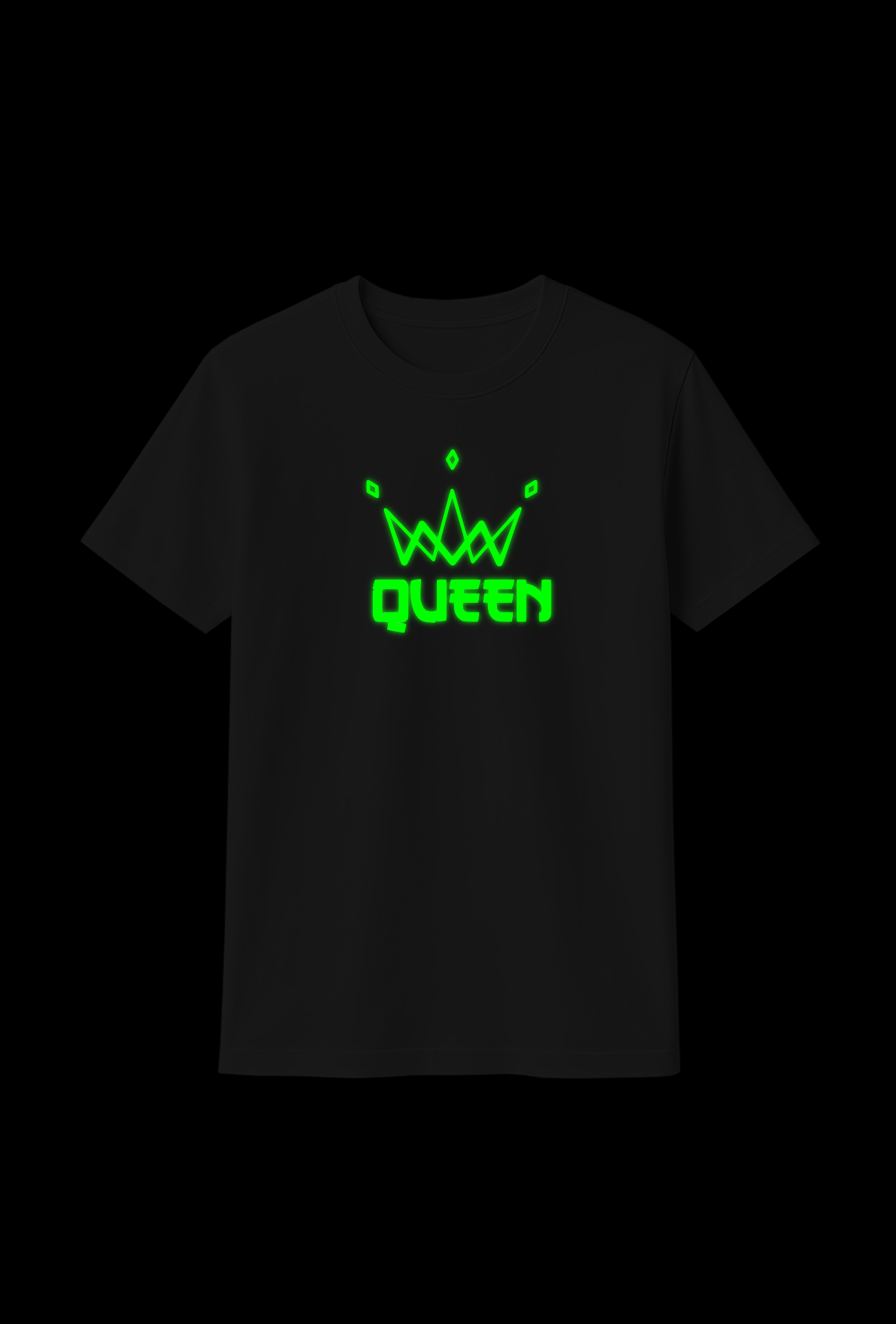 Glow-in-the-Dark Queen Crown Cotton T-Shirt