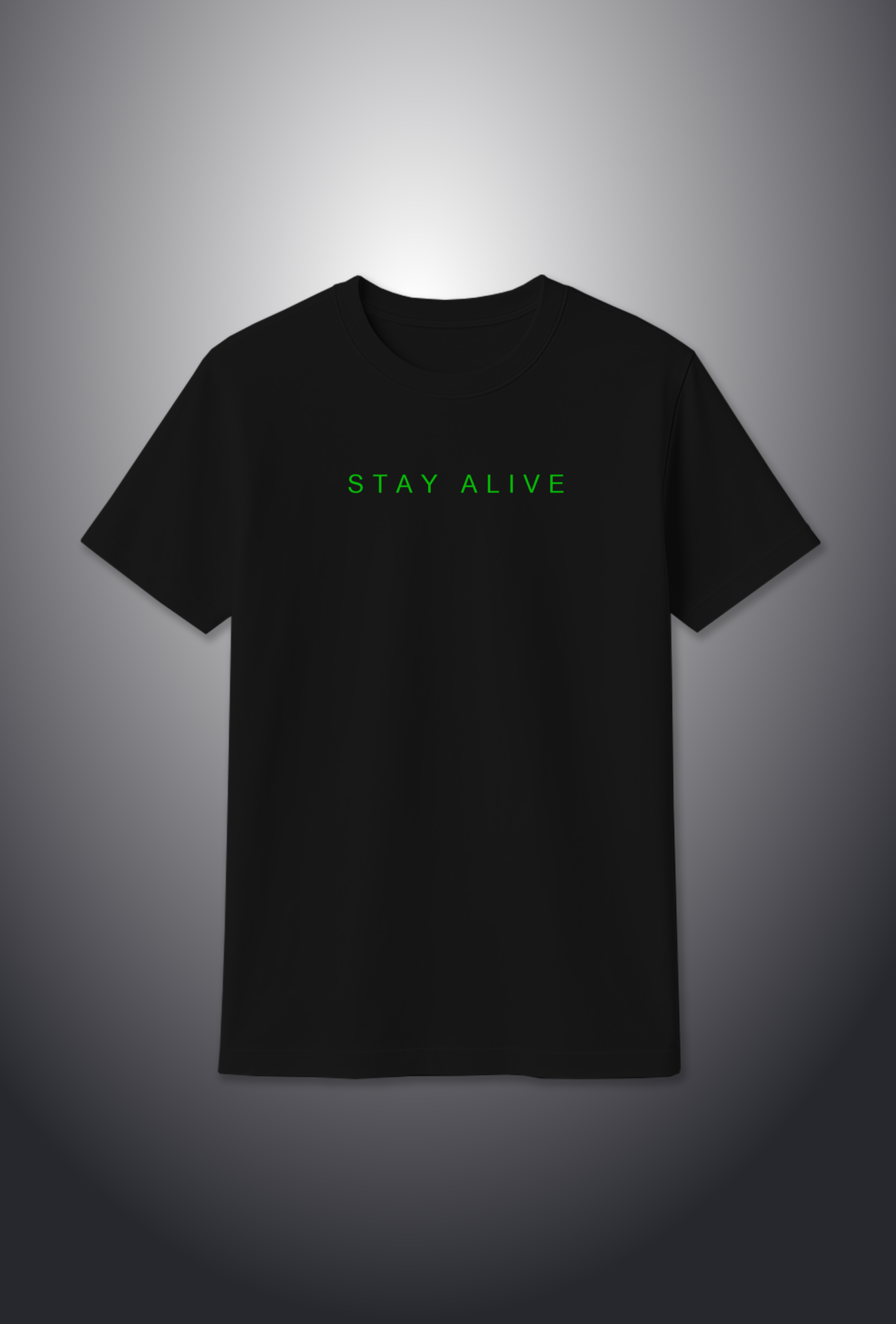 Cotton T-Shirt - Glow in the Dark "STAY ALIVE"