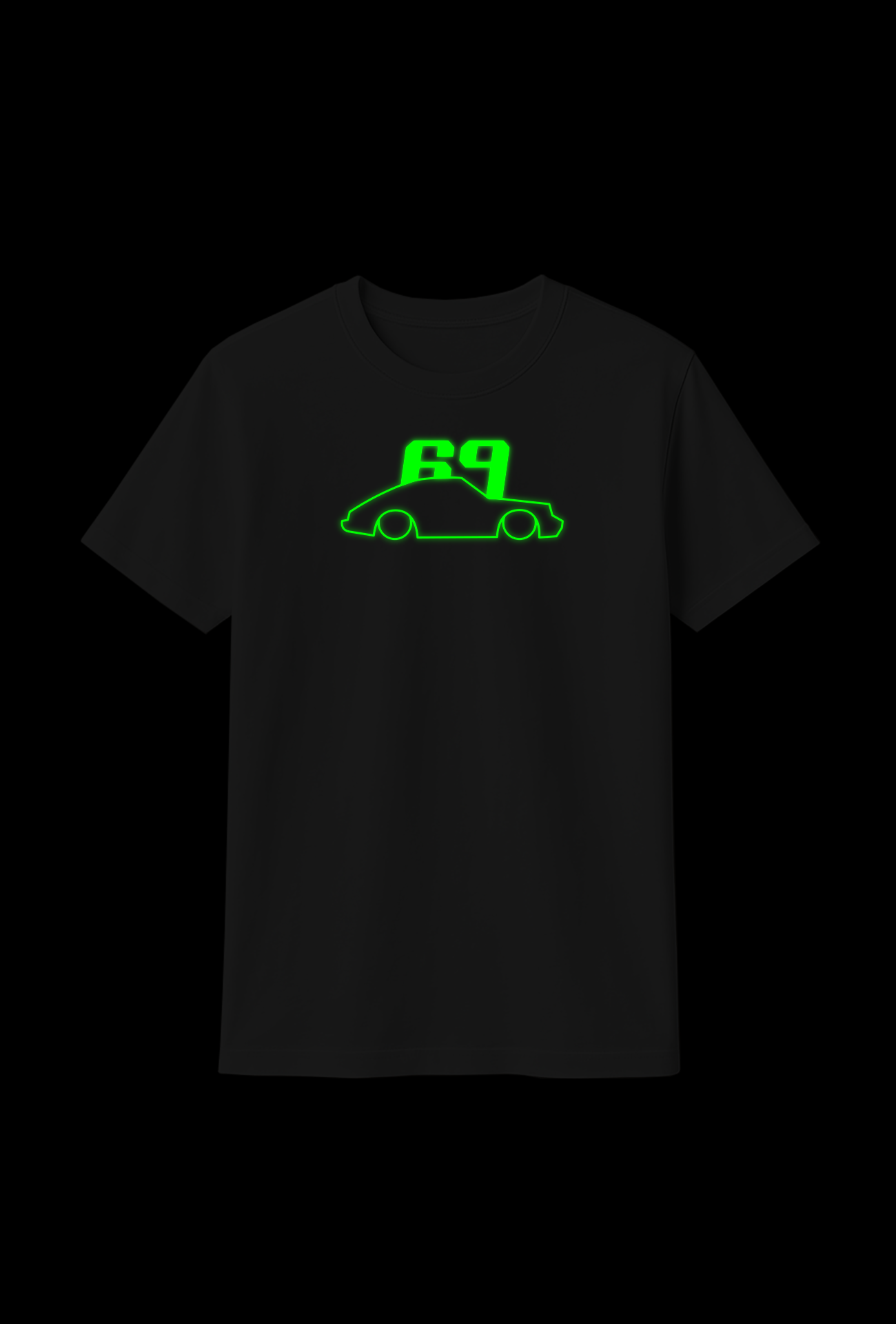 Cotton T-Shirt : Glow in the Dark "CAR 69"