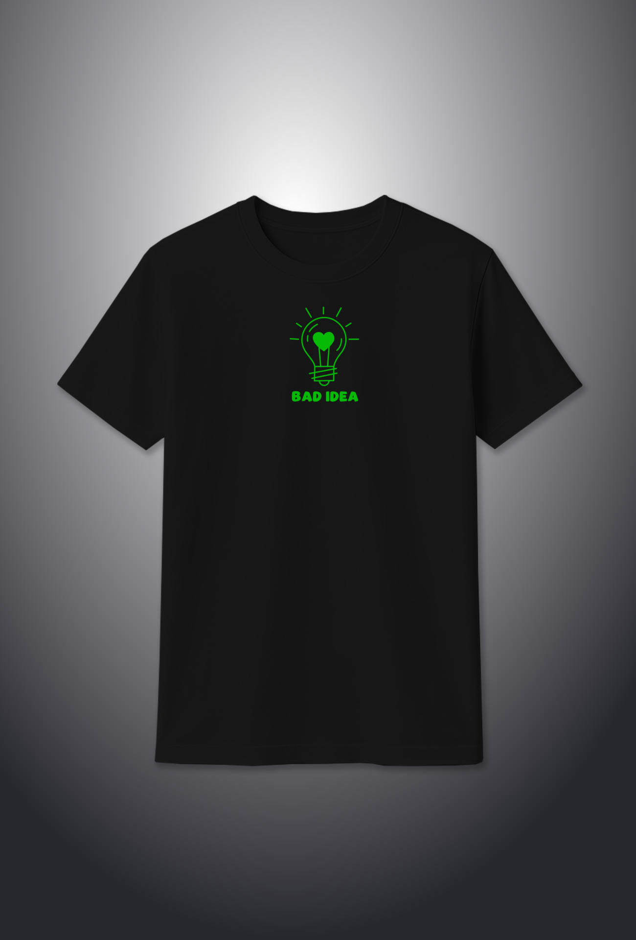 Cotton T-Shirt : Glow in the Dark "Bulb with Heart Light"