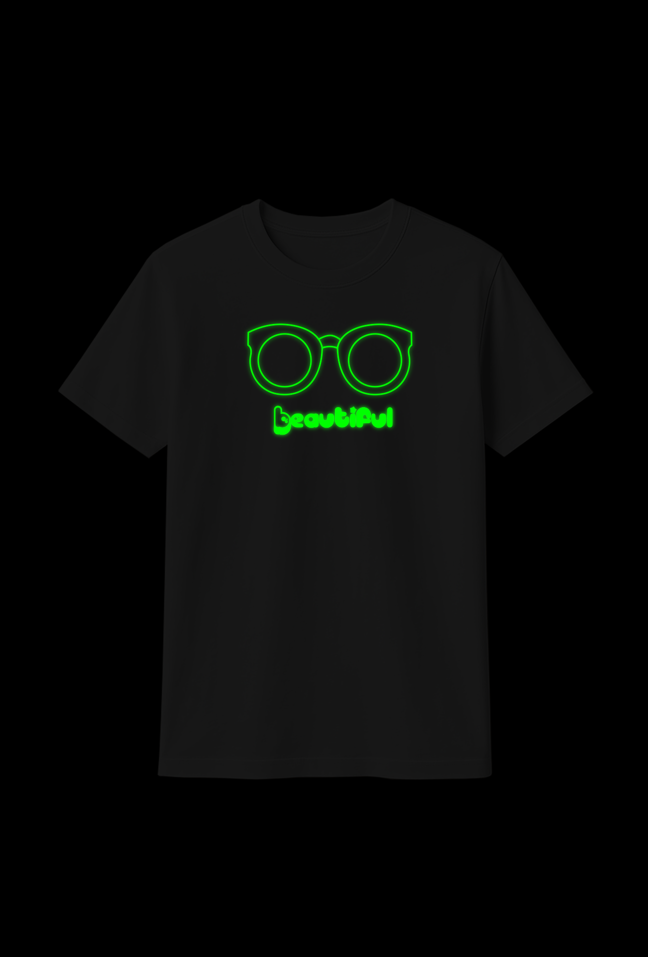 Cotton T-Shirt : Glow-in-the-Dark "Beautiful"