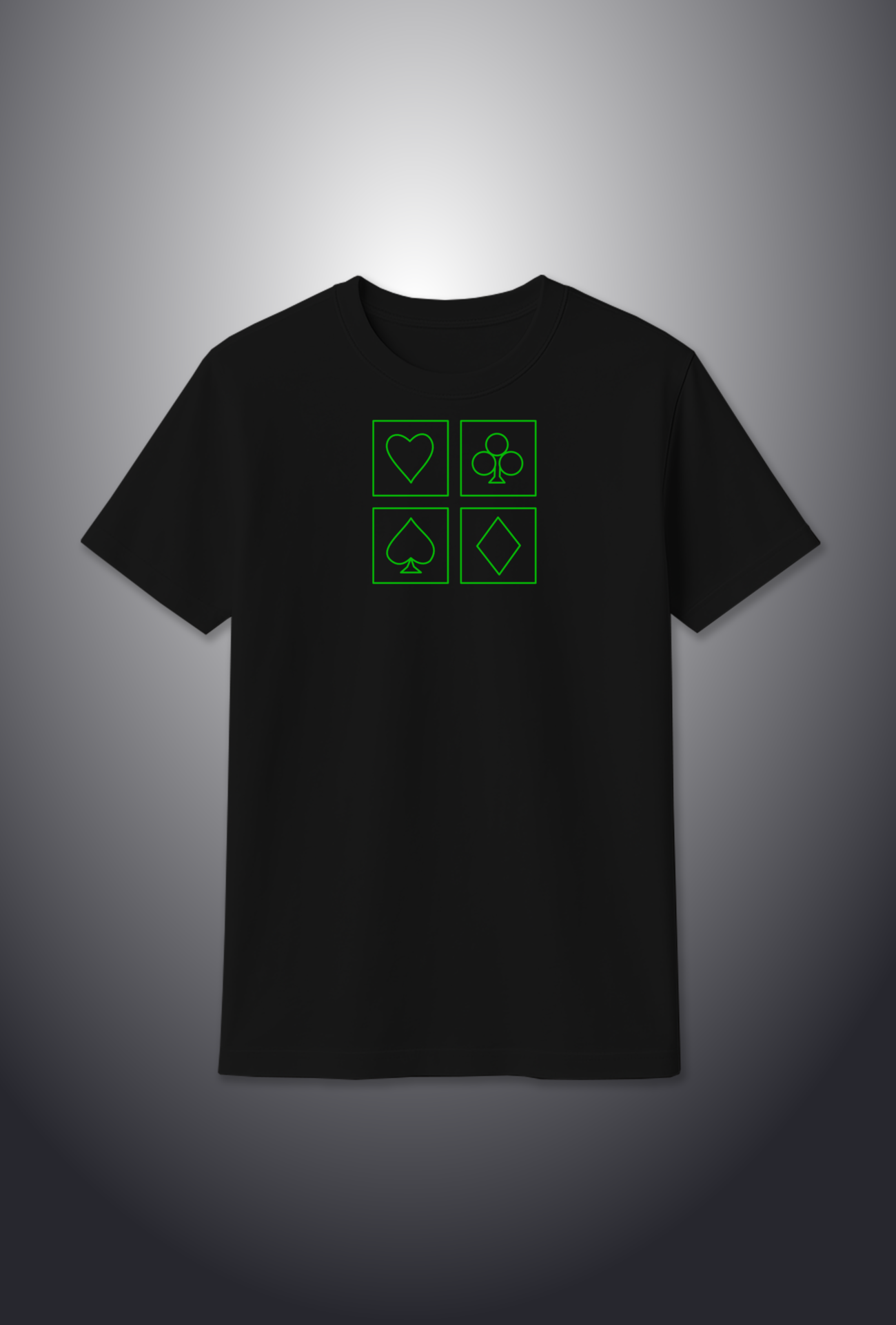Cotton T-Shirt : Glow-in-the-Dark "CARDS"