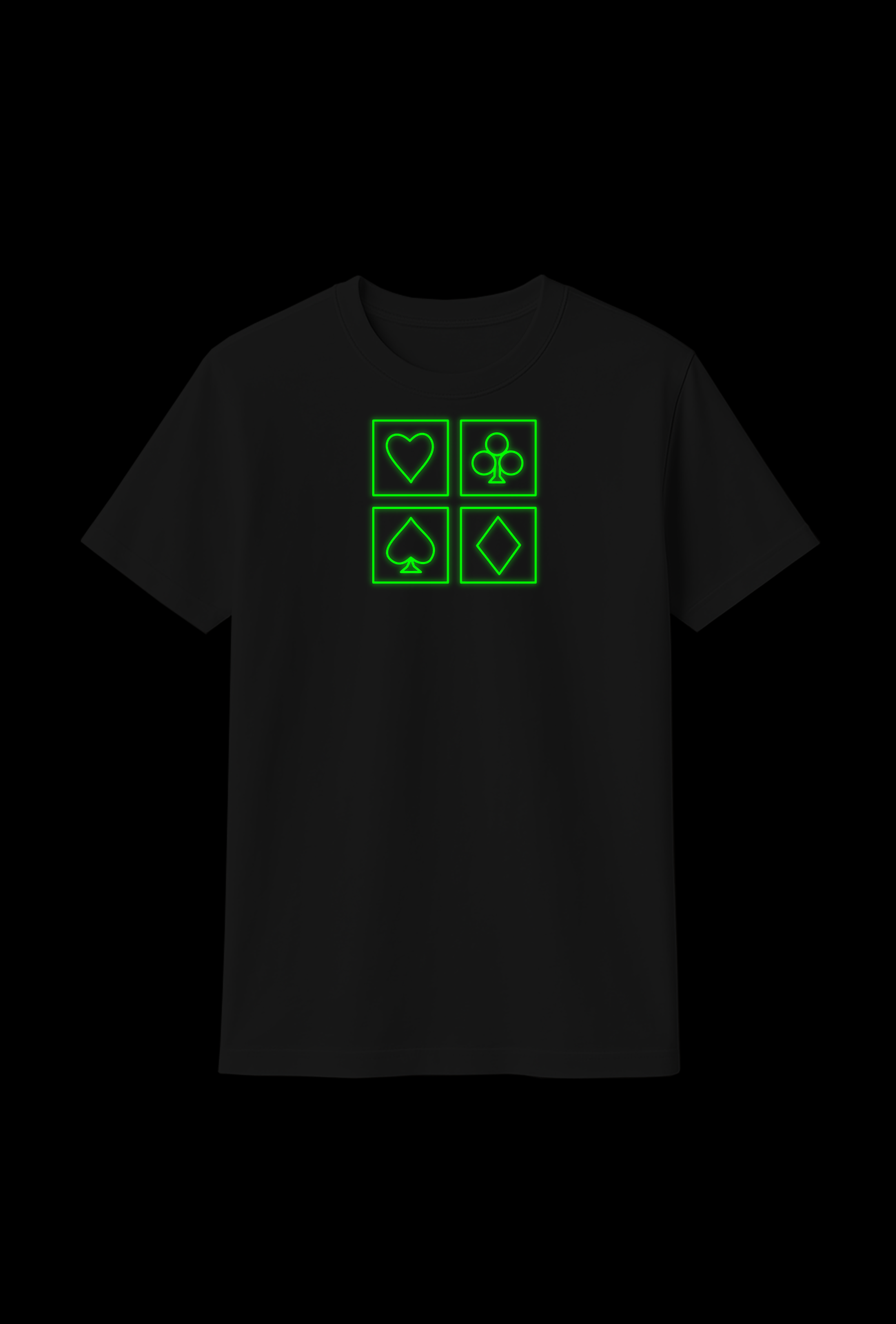 Cotton T-Shirt : Glow-in-the-Dark "CARDS"