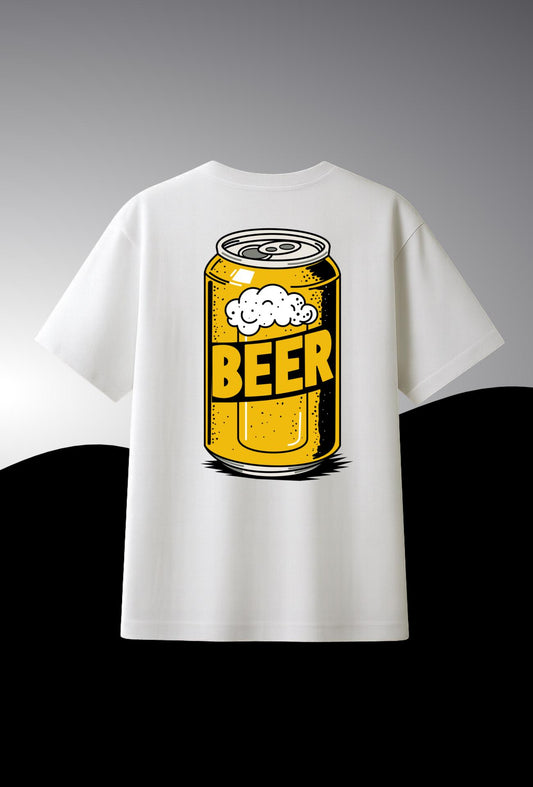 Beer Can Graphic Oversized T-Shirt |  OVERSIZED T-SHIRT |