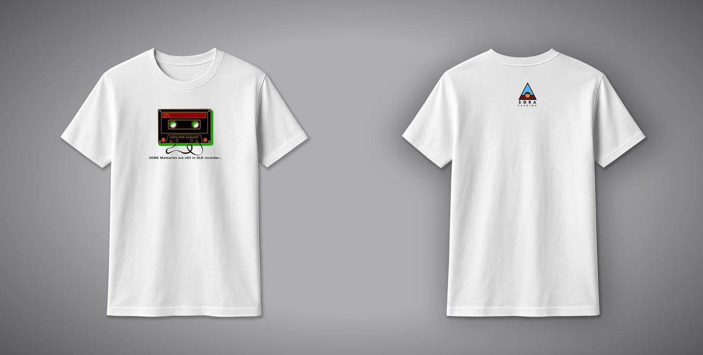 Old Cassette T-Shirt – Retro Music Graphic Cotton Tee | SORA FASHION