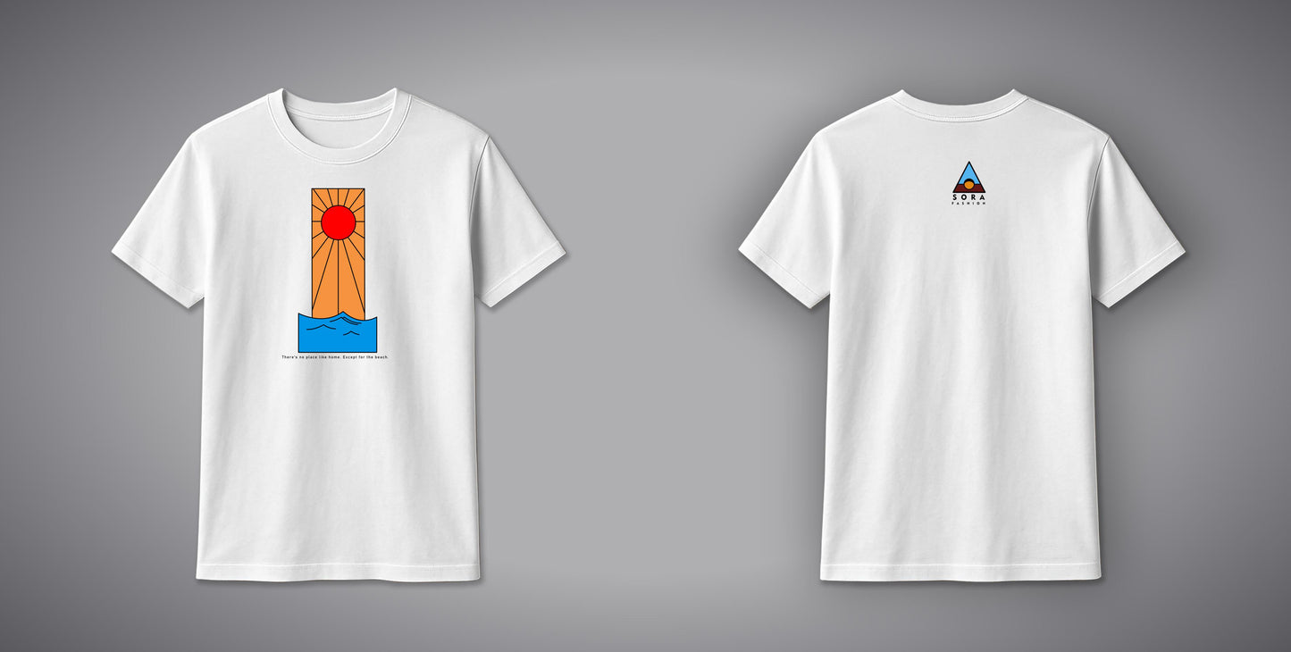 Sun Ray T-Shirt โ Radiant Minimal Cotton Tee with Sunlight Design | SORA FASHION