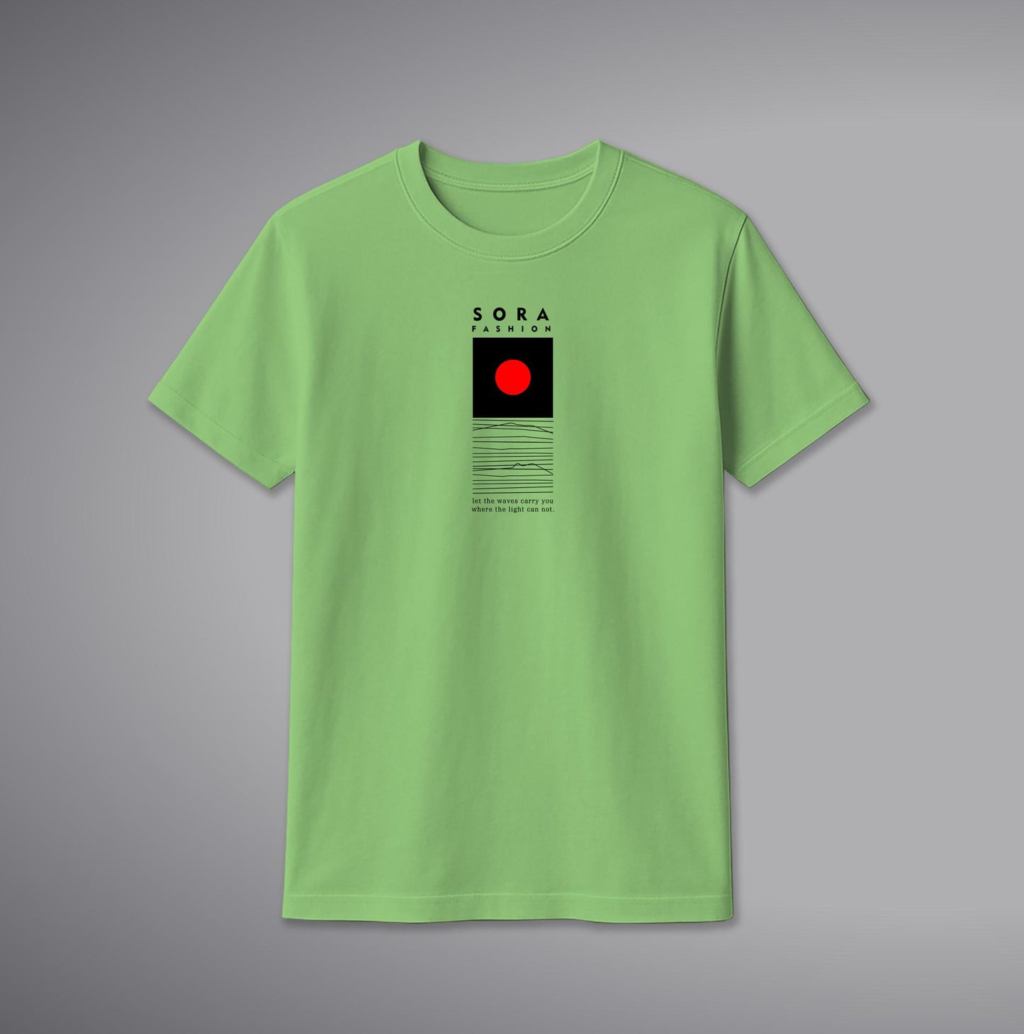 Japanese Sun & Wave T-Shirt โ Minimal Japanese Graphic Cotton Tee | SORA FASHION