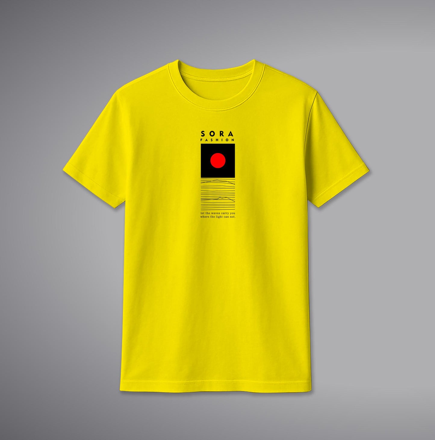 Japanese Sun & Wave T-Shirt โ Minimal Japanese Graphic Cotton Tee | SORA FASHION