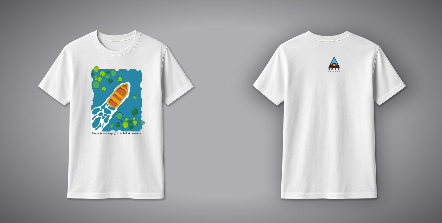 Boat and Water T-Shirt – Calm Wave Graphic Cotton Tee for Men & Women | SORA FASHION