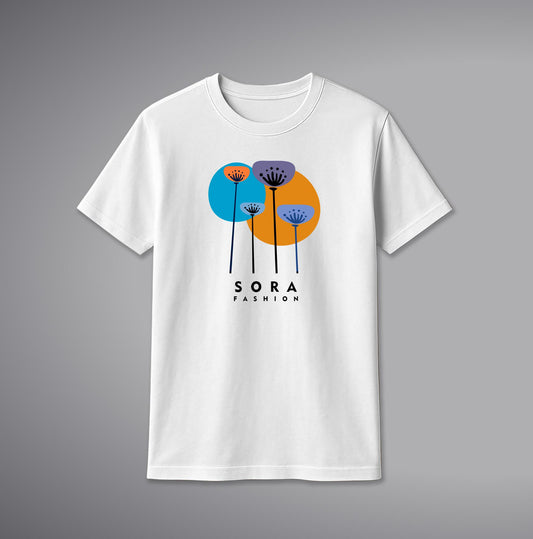 Flower T-Shirt – Flower Graphic Cotton Tee for Men & Women | SORA FASHION