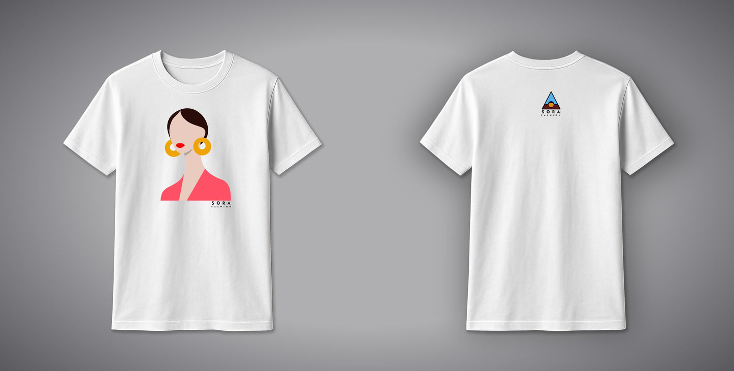 Girl Graphic T-Shirt – Stylish Cotton Tee with Girl Illustration | SORA FASHION