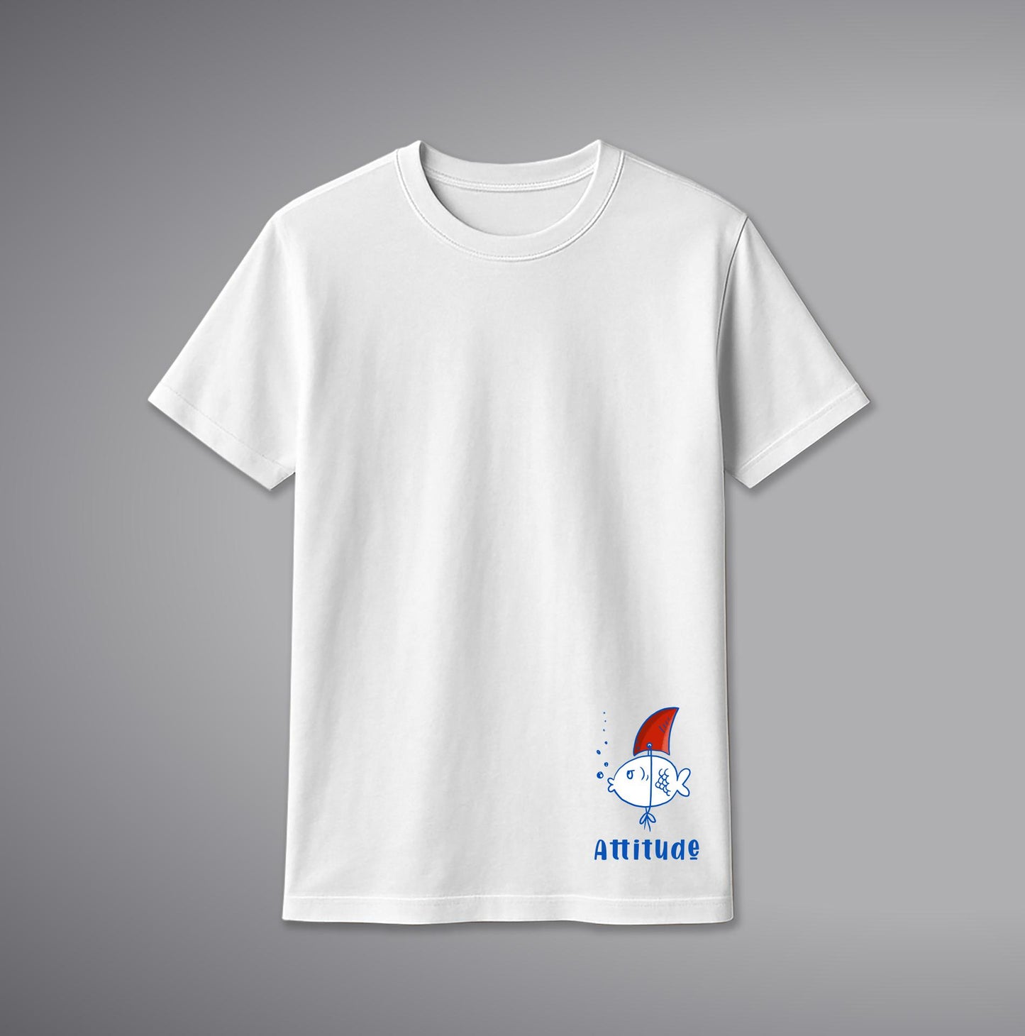Attitude Fish T-Shirt – Bold Quote & Fish Graphic Cotton Tee | SORA FASHION