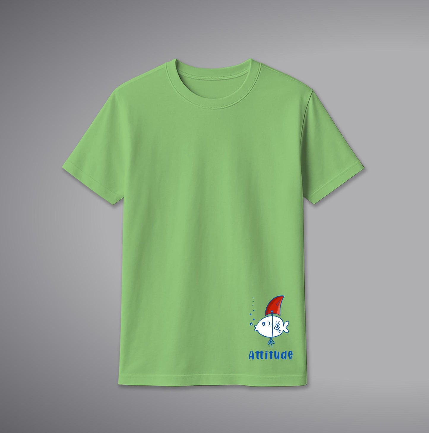 Attitude Fish T-Shirt – Bold Quote & Fish Graphic Cotton Tee | SORA FASHION