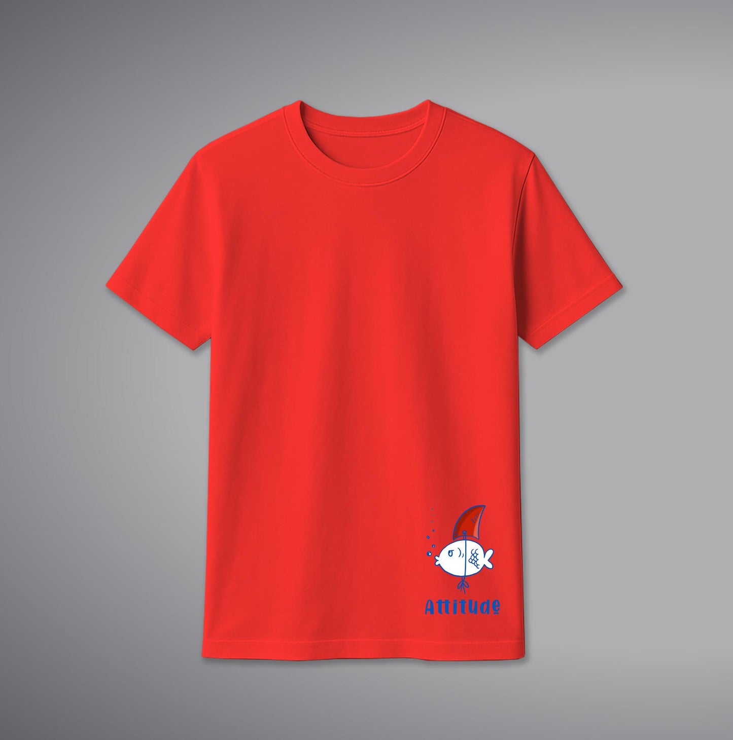 Attitude Fish T-Shirt – Bold Quote & Fish Graphic Cotton Tee | SORA FASHION