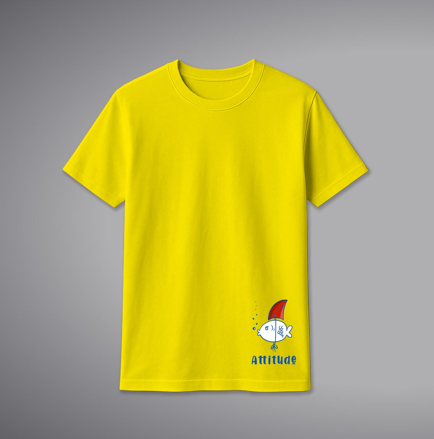 Attitude Fish T-Shirt – Bold Quote & Fish Graphic Cotton Tee | SORA FASHION