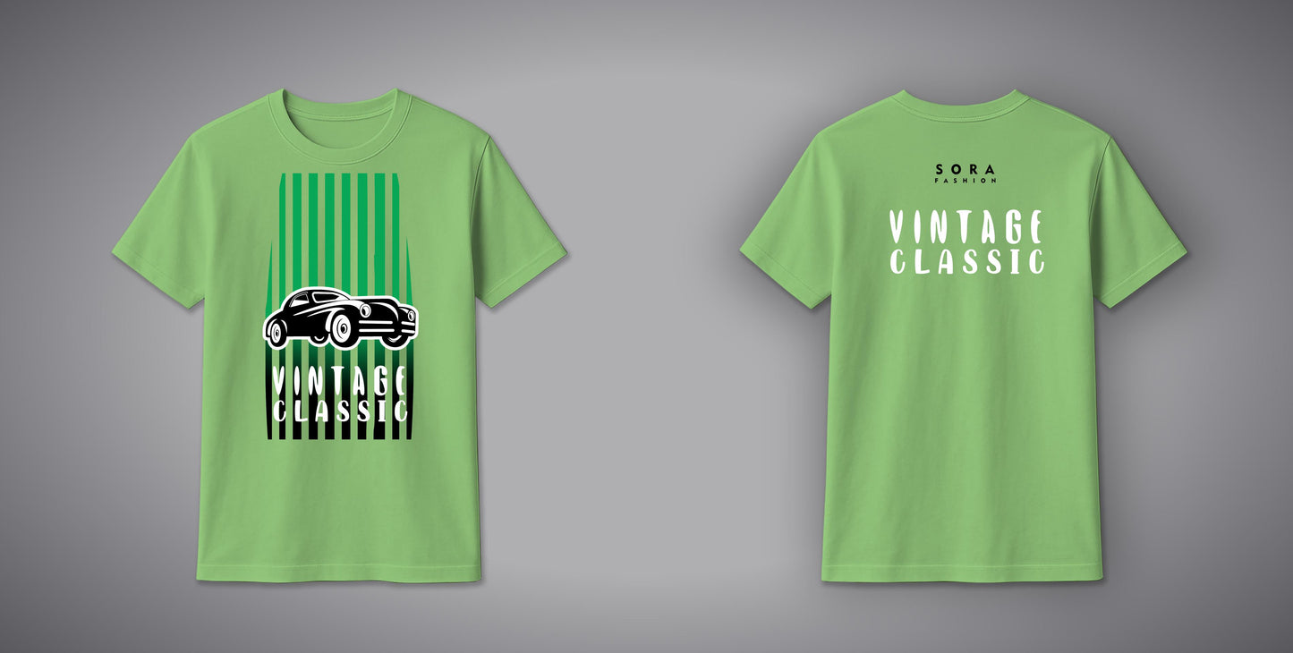 Vintage Car T-Shirt – Retro Car Graphic Cotton Tee for Men & Women | SORA FASHION