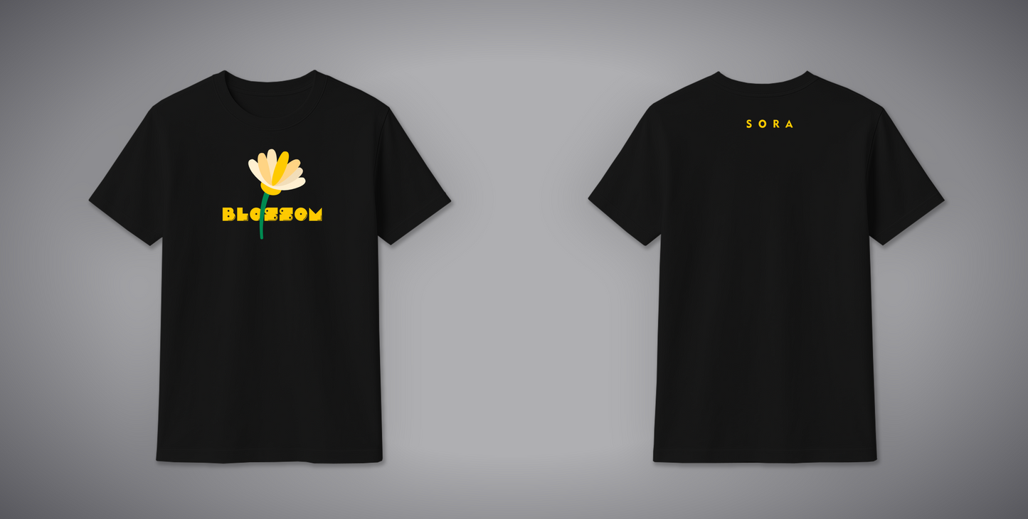 Yellow Flower Print T-Shirt for Women – 100% Cotton | Buy Online at SORA Fashion