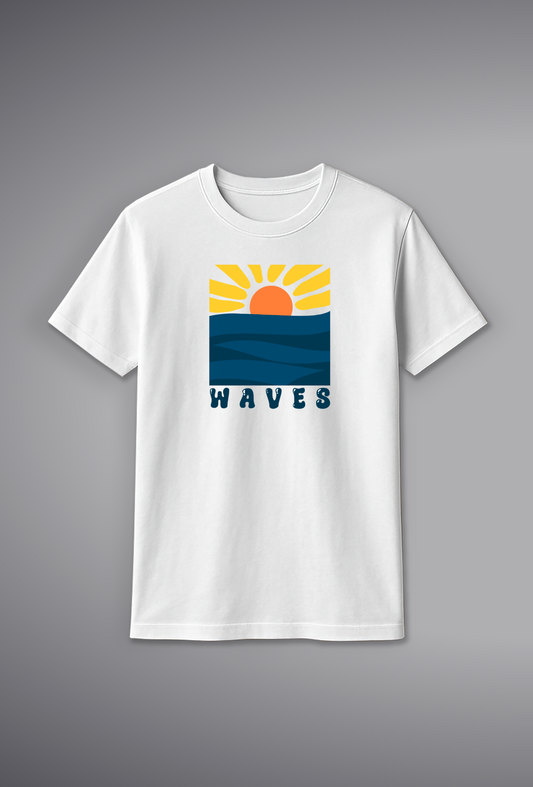 Flower Wave Graphic T-Shirt for Women – 100% Cotton | Shop Online at SORA Fashion