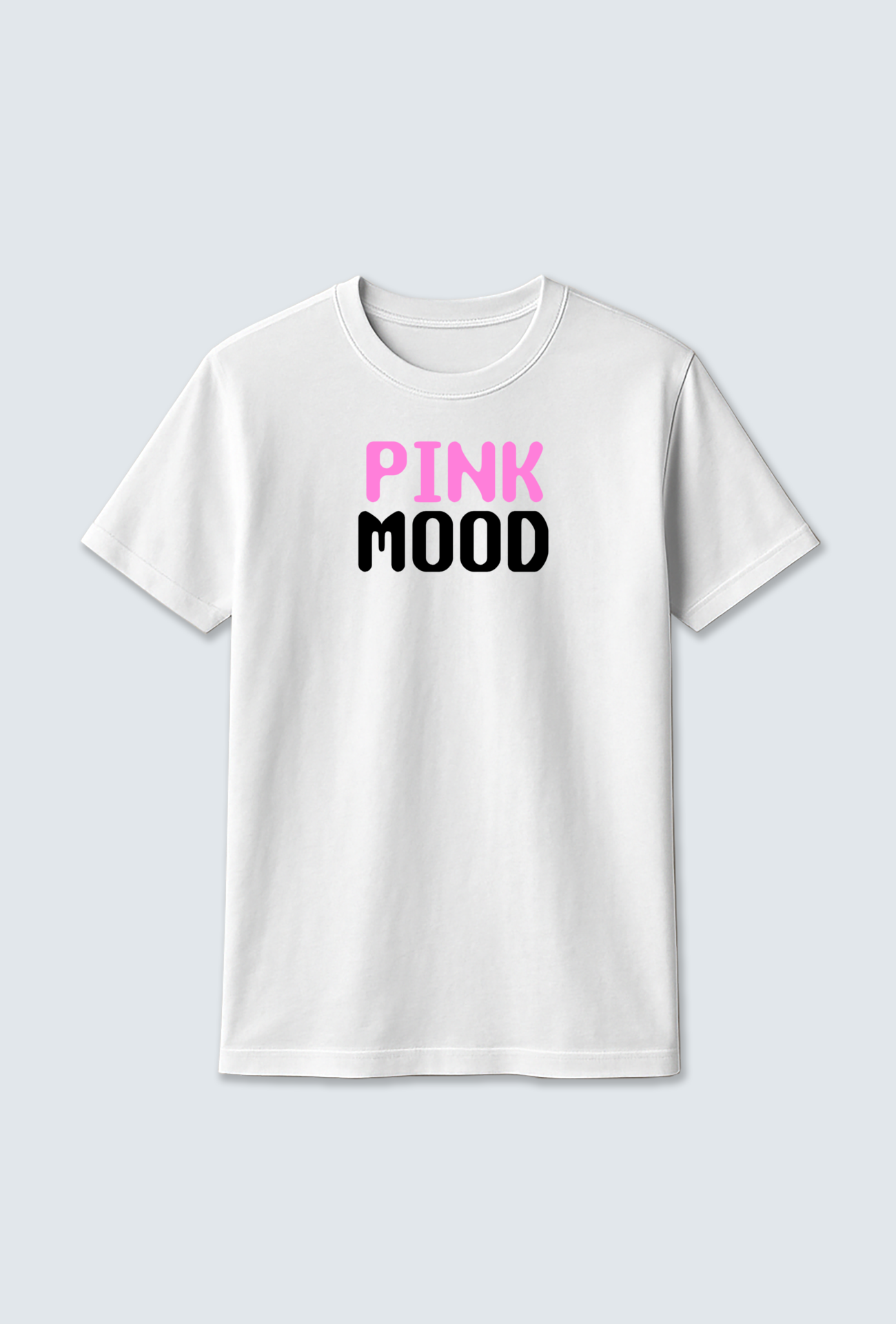 Cotton T-shirt : Pink Mood Text – Cotton T-shirt for Soft Comfort & Subtle Style