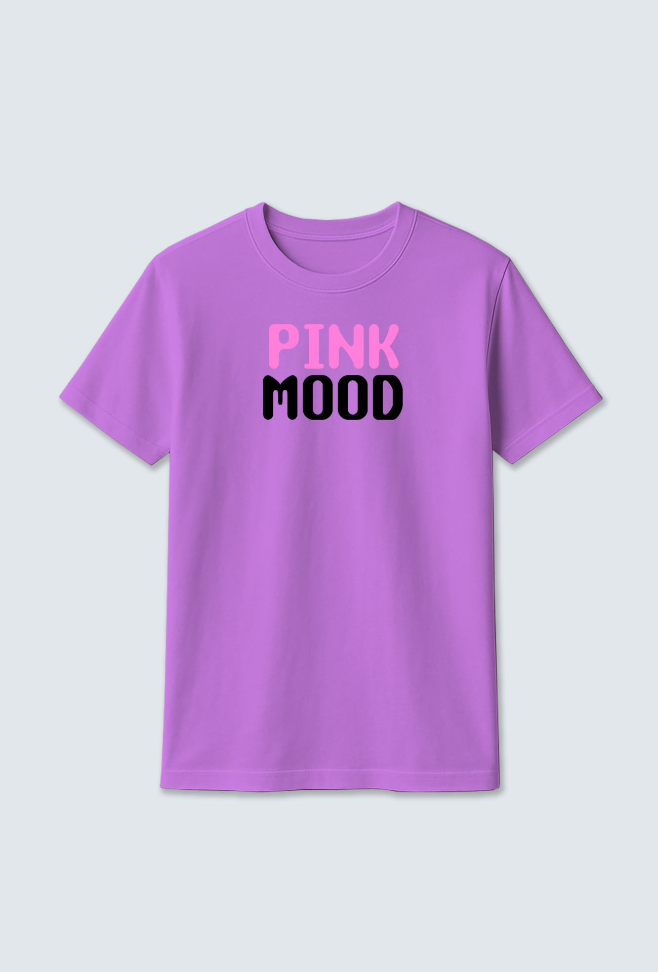 Cotton T-shirt : Pink Mood Text – Cotton T-shirt for Soft Comfort & Subtle Style