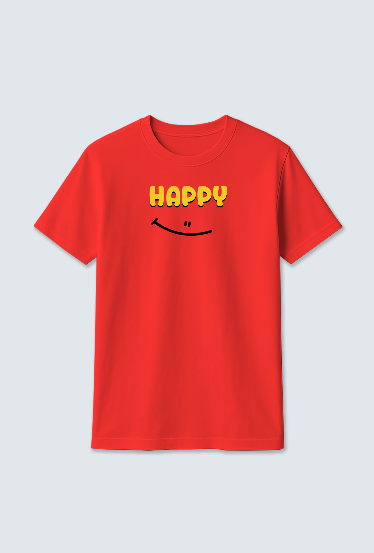 Cotton T-shirt : "HAPPY" Cotton T-shirt ā Wear Your Smile š
