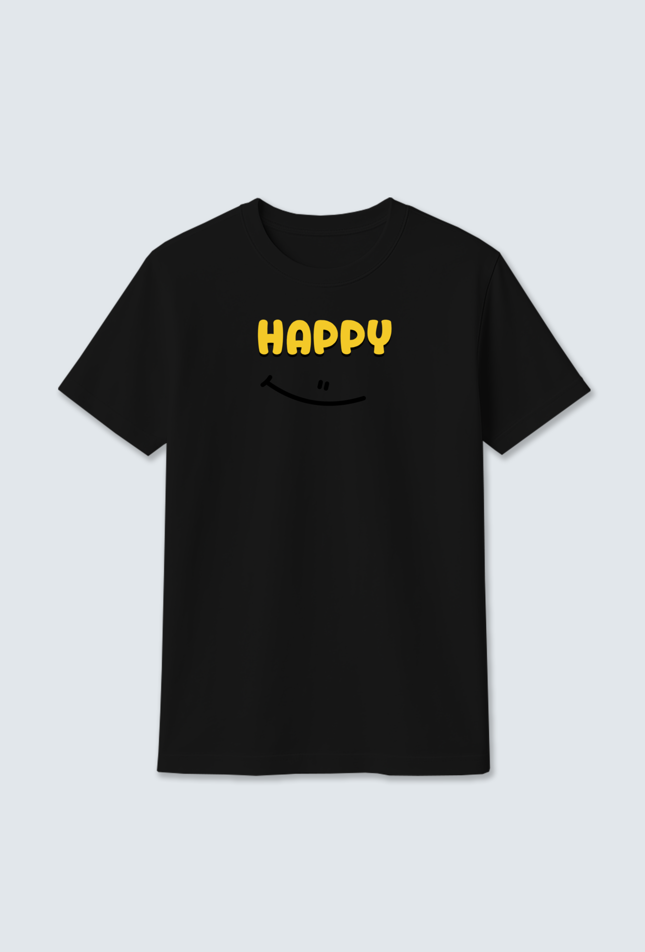 Cotton T-shirt : "HAPPY" Cotton T-shirt ā Wear Your Smile š
