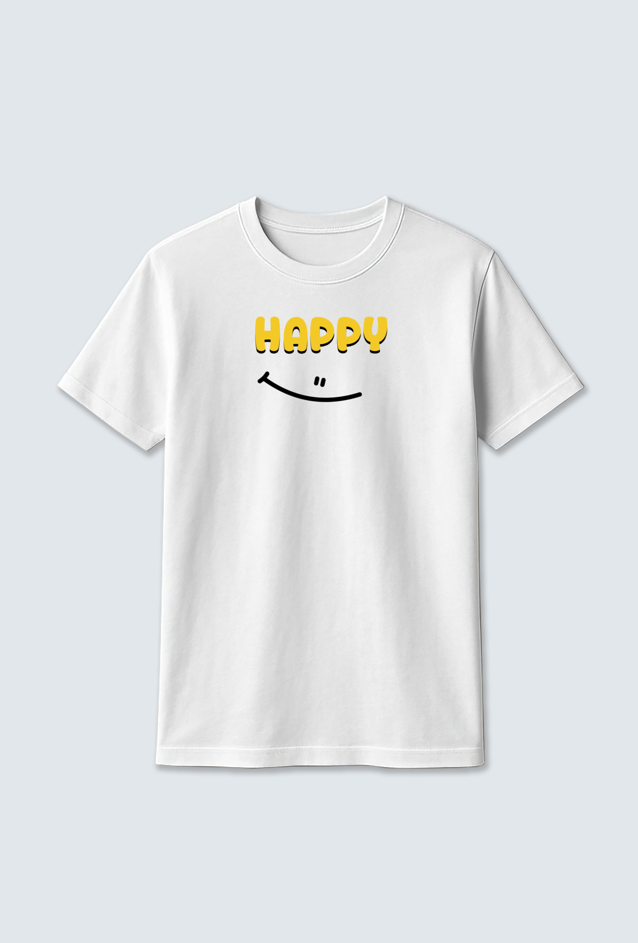 Cotton T-shirt : "HAPPY" Cotton T-shirt ā Wear Your Smile š