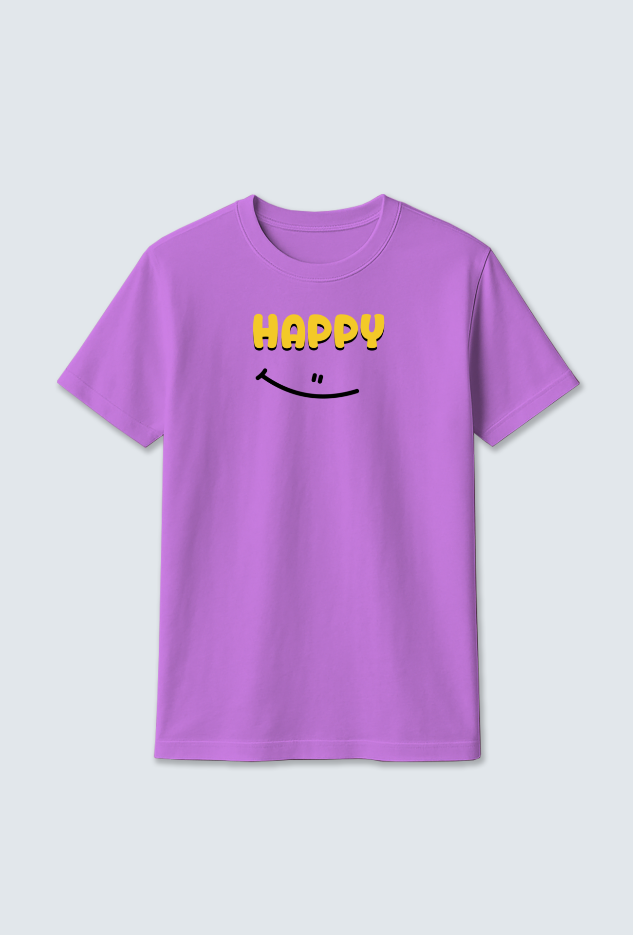 Cotton T-shirt : "HAPPY" Cotton T-shirt ā Wear Your Smile š