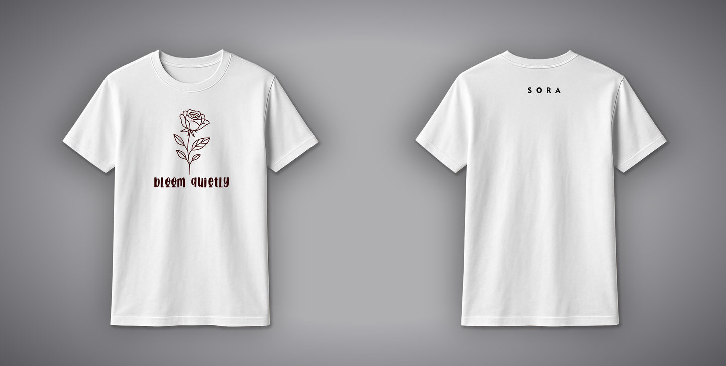 Elegant Rose Print T-Shirt for Women – 100% Cotton | Buy Online at SORA Fashion
