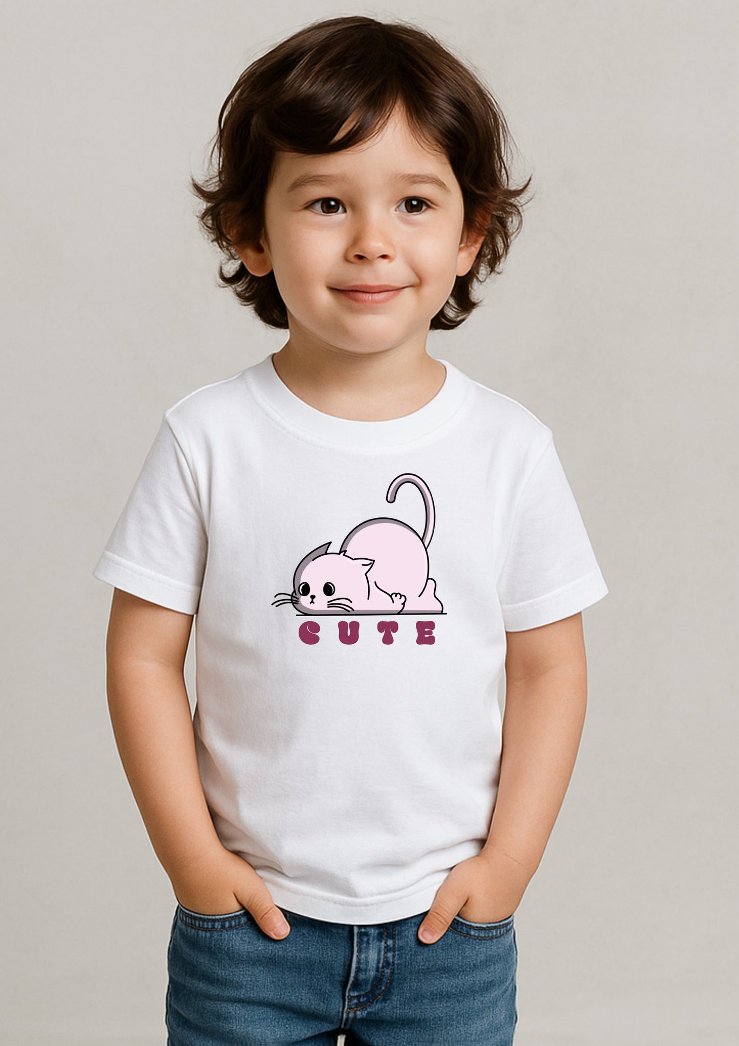 π± Cute Cat Print T-Shirt for Kids β 100% Cotton | Shop Online at SORA Fashion