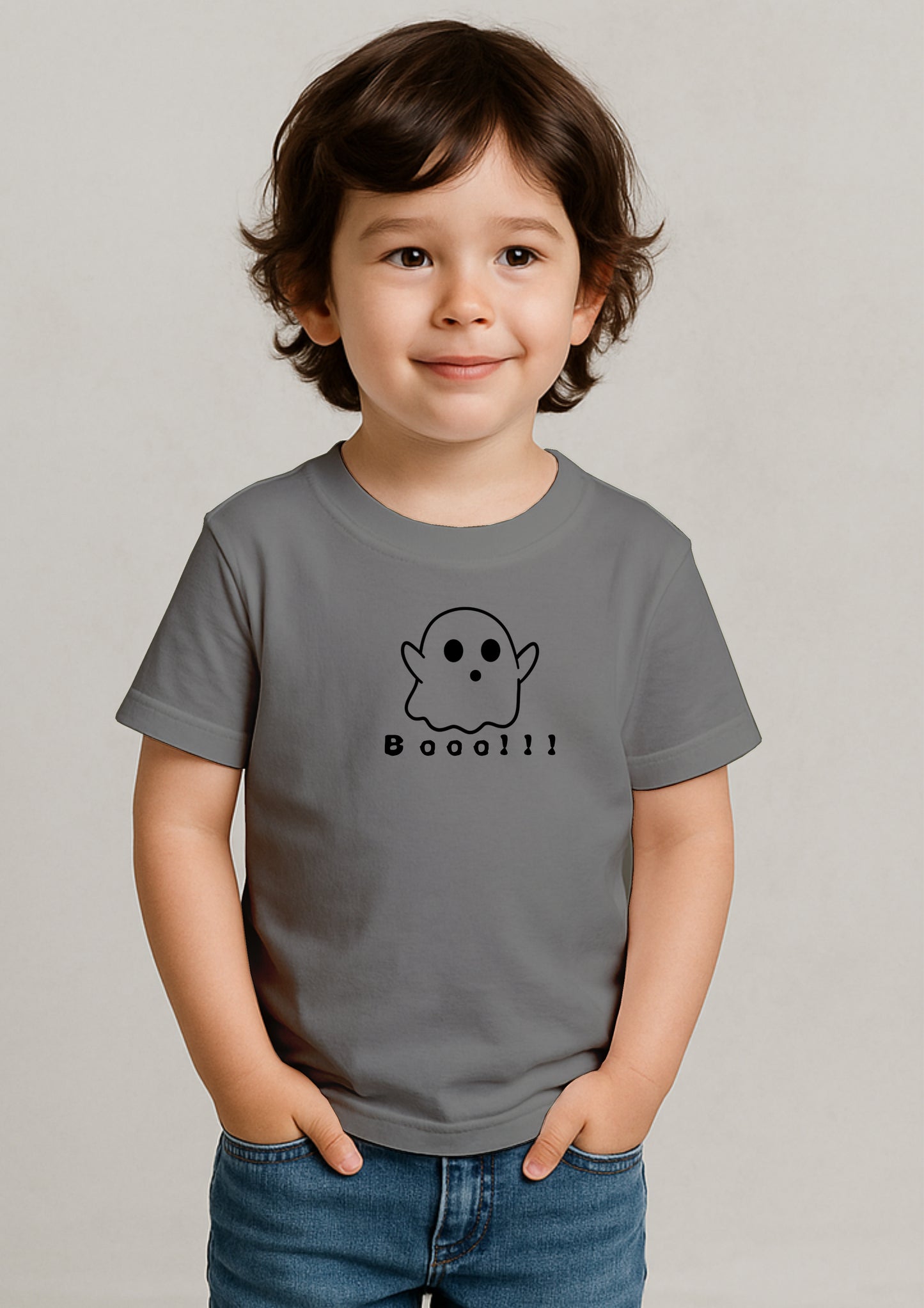 π» BOO Ghost Print T-Shirt for Kids β 100% Cotton | Cute Halloween Tee at SORA Fashion
