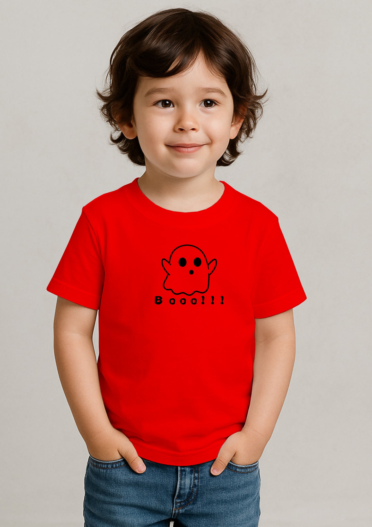 π» BOO Ghost Print T-Shirt for Kids β 100% Cotton | Cute Halloween Tee at SORA Fashion