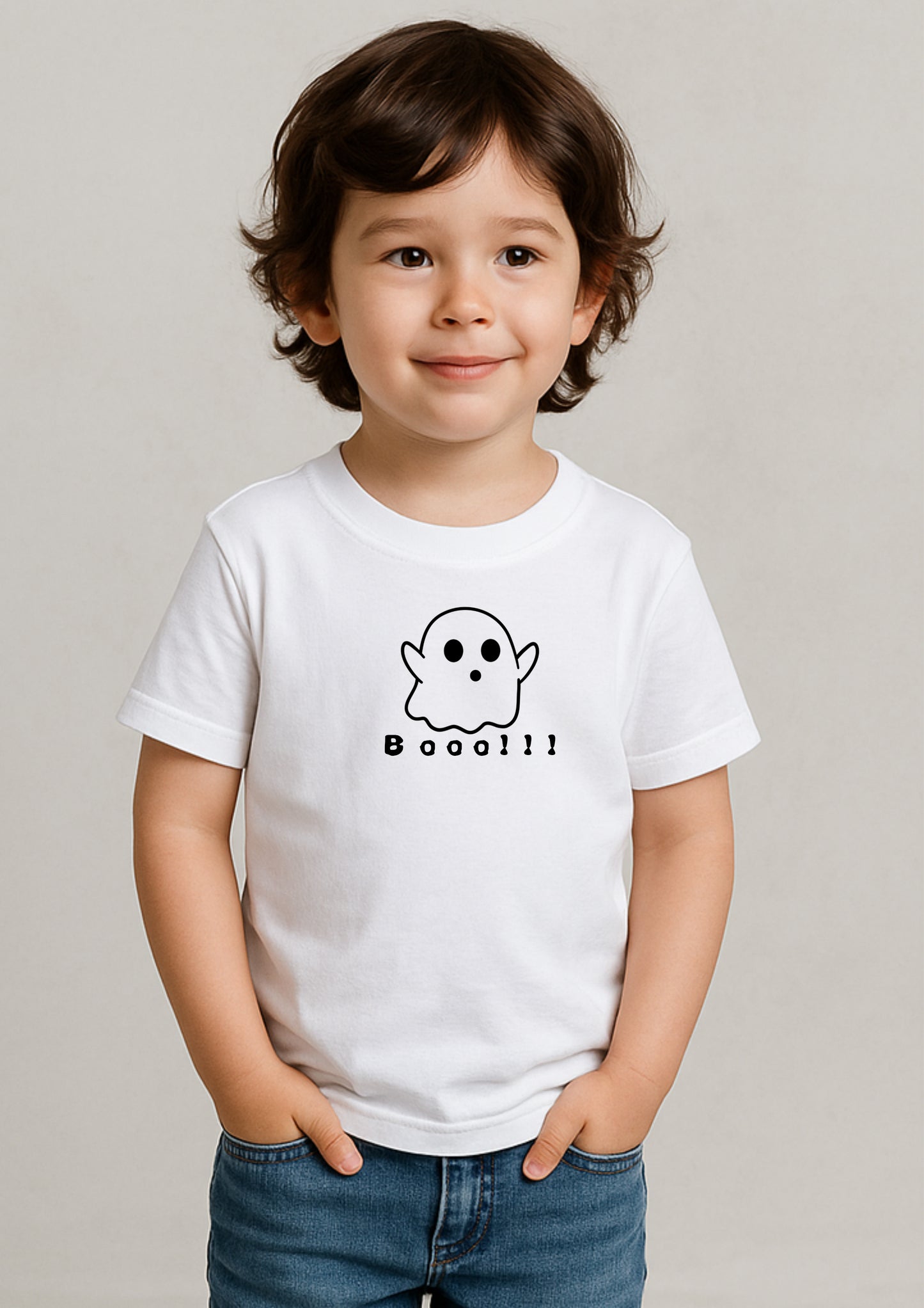 π» BOO Ghost Print T-Shirt for Kids β 100% Cotton | Cute Halloween Tee at SORA Fashion