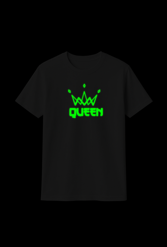 Glow-in-the-Dark Queen Crown Cotton T-Shirt