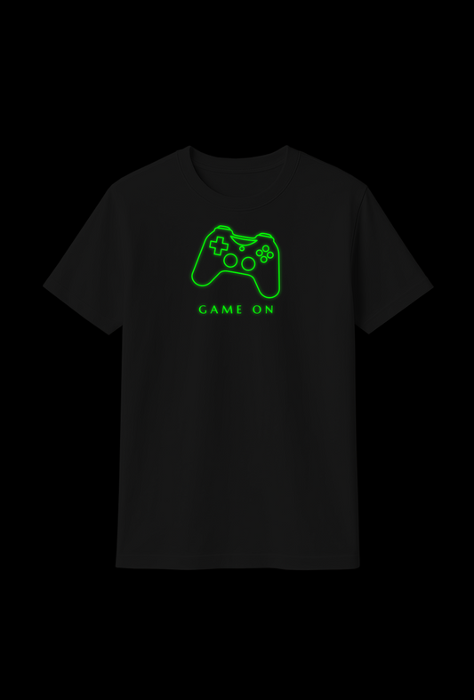 Glow in the Dark Game Remote Cotton T-Shirt