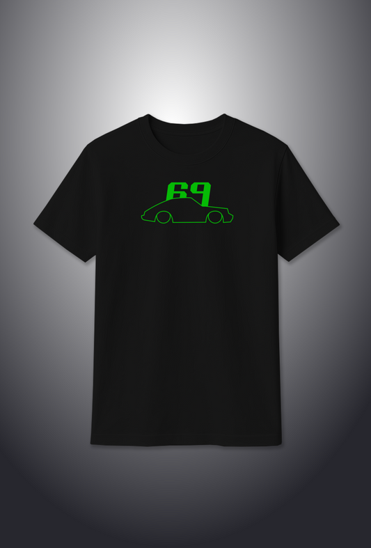 Cotton T-Shirt : Glow in the Dark "CAR 69"