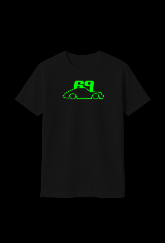 Cotton T-Shirt : Glow in the Dark "CAR 69"