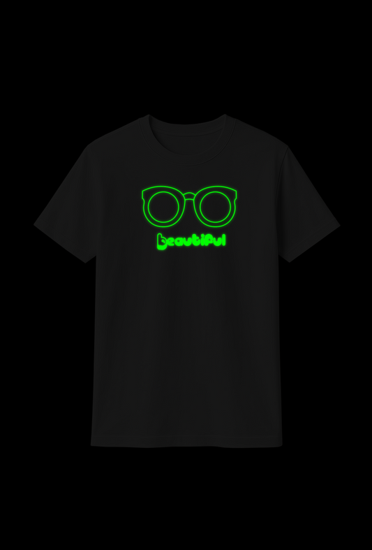 Cotton T-Shirt : Glow-in-the-Dark "Beautiful"