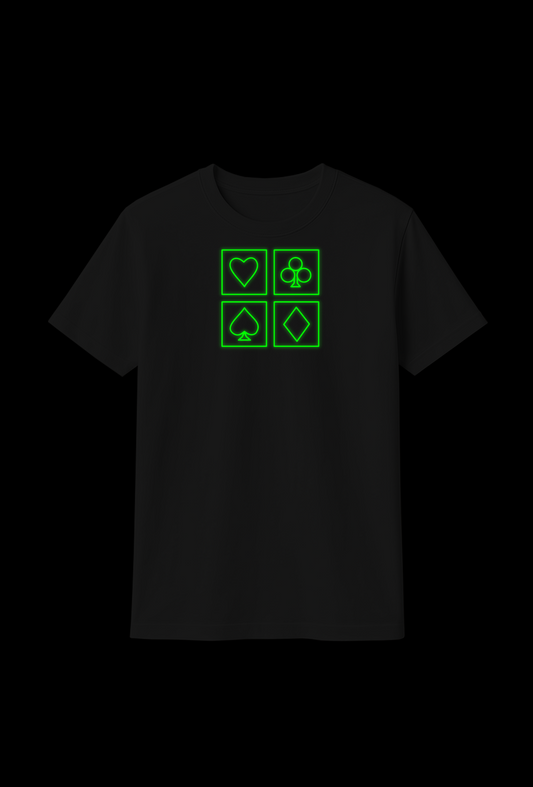Cotton T-Shirt : Glow-in-the-Dark "CARDS"