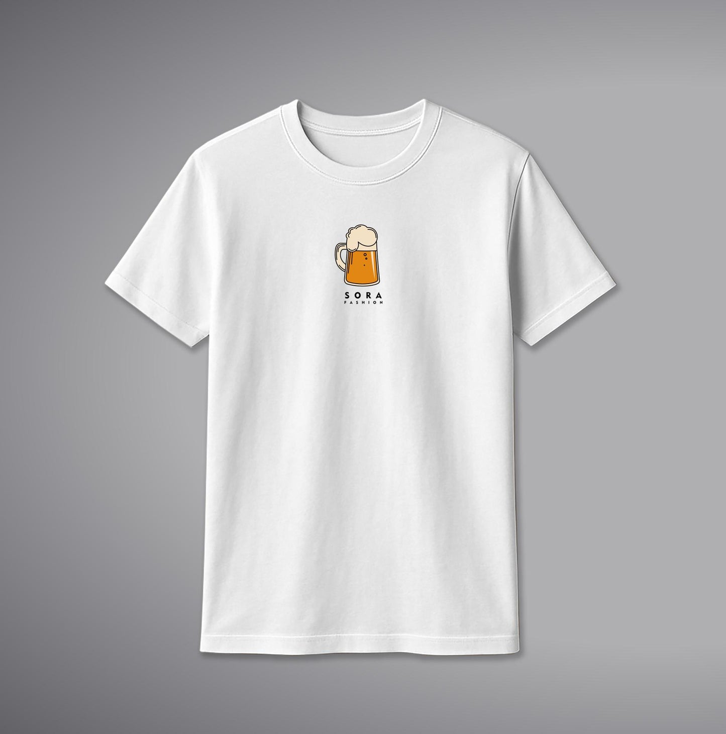 Beer Glass T-Shirt – Fun Party Cotton Tee with Beer Mug Design | SORA FASHION