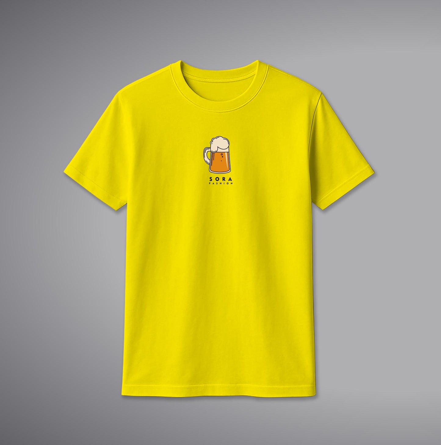 Beer Glass T-Shirt – Fun Party Cotton Tee with Beer Mug Design | SORA FASHION
