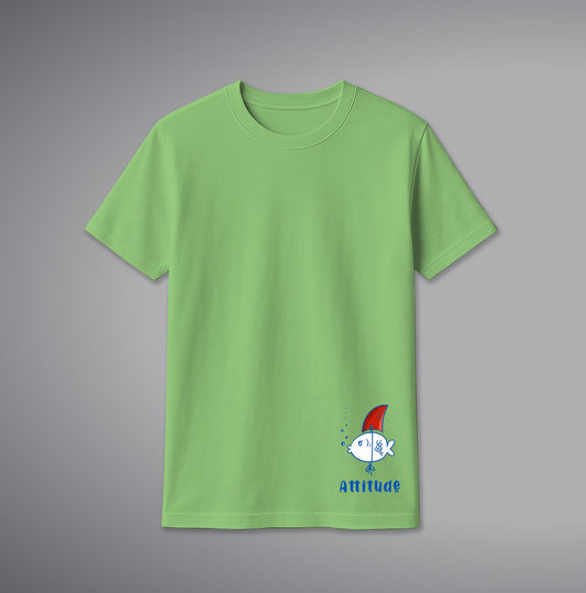 Attitude Fish T-Shirt – Bold Quote & Fish Graphic Cotton Tee | SORA FASHION