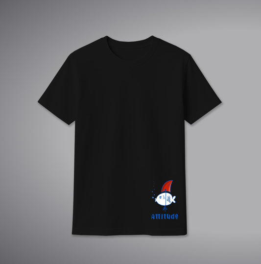 Attitude Fish T-Shirt – Bold Quote & Fish Graphic Cotton Tee | SORA FASHION