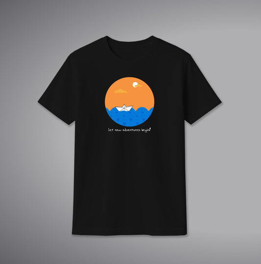 Paper Boat T-Shirt – Minimal Nostalgic Cotton Tee with Paper Boat Design | SORA FASHION