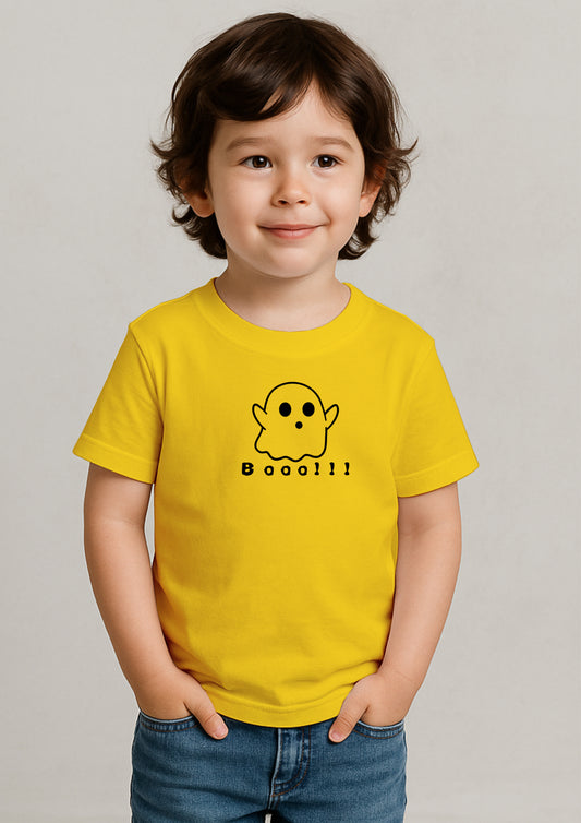 👻 BOO Ghost Print T-Shirt for Kids – 100% Cotton | Cute Halloween Tee at SORA Fashion