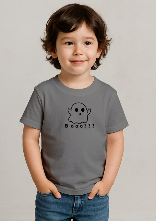 👻 BOO Ghost Print T-Shirt for Kids – 100% Cotton | Cute Halloween Tee at SORA Fashion