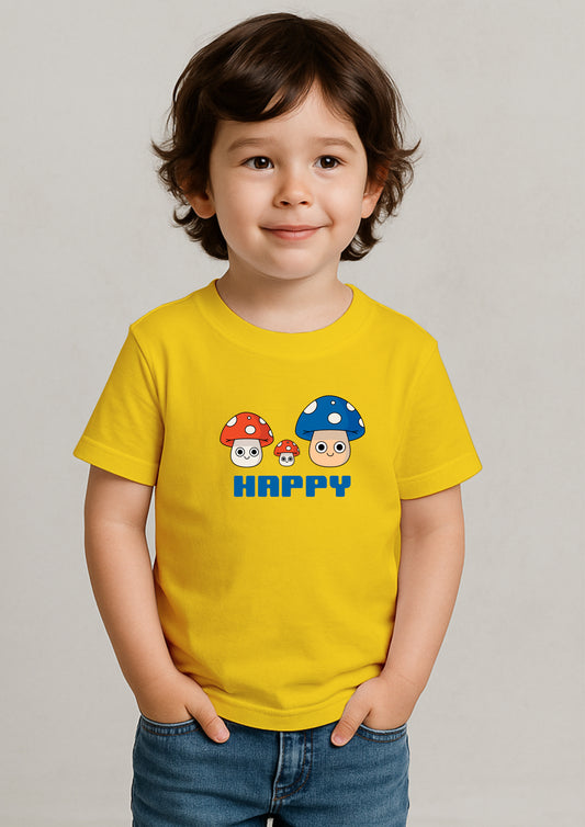 🍄 Cute Mushroom Print T-Shirt for Kids – 100% Cotton | Shop Online at SORA Fashion