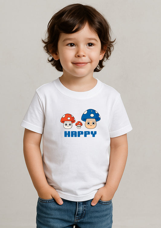 🍄 Cute Mushroom Print T-Shirt for Kids – 100% Cotton | Shop Online at SORA Fashion