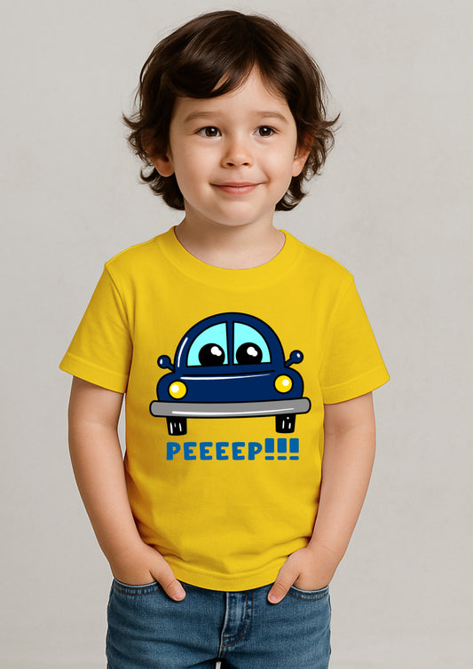 🚗 Cute Car Print T-Shirt for Kids – 100% Cotton | Shop Online at SORA Fashion