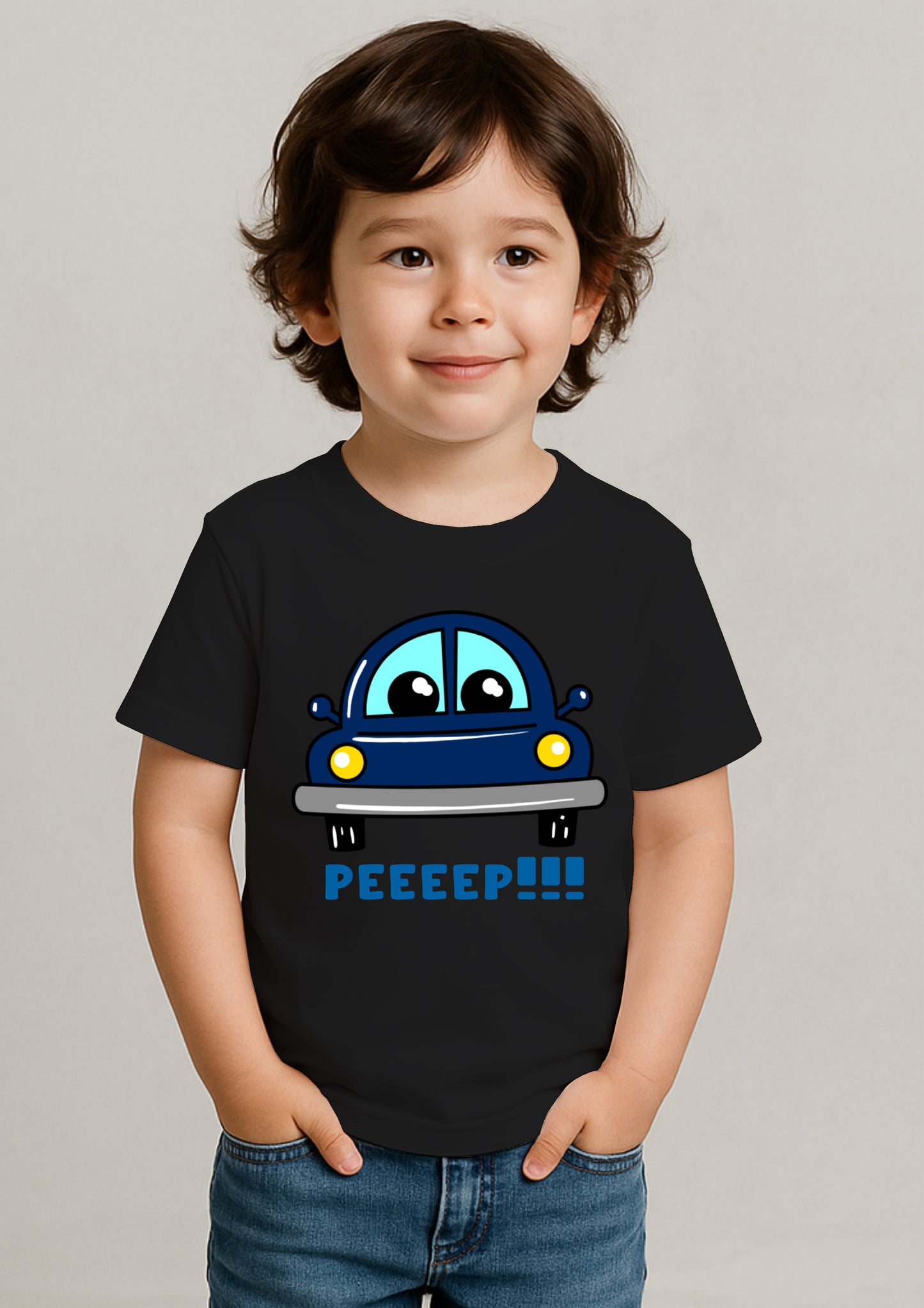 🚗 Cute Car Print T-Shirt for Kids – 100% Cotton | Shop Online at SORA Fashion